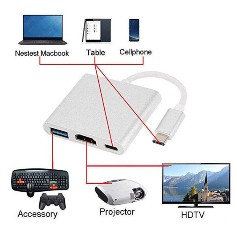 USB Type C to HDMI HDTV TV Cable Adapter Converter For USB-C Phone Tablet